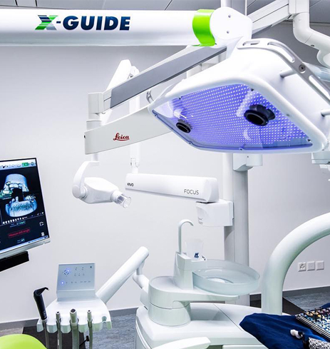 X Guide machine near a treatment chair