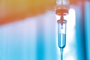 Close-up of drip used for IV sedation